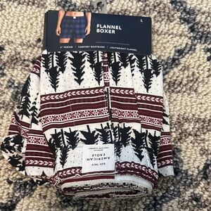 American Eagle Outfitters Red and White Flannel Boxers